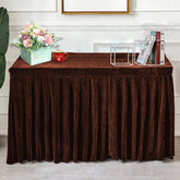 Lofaris Brown Fitted Velvet Rectangle Table Skirts Cover